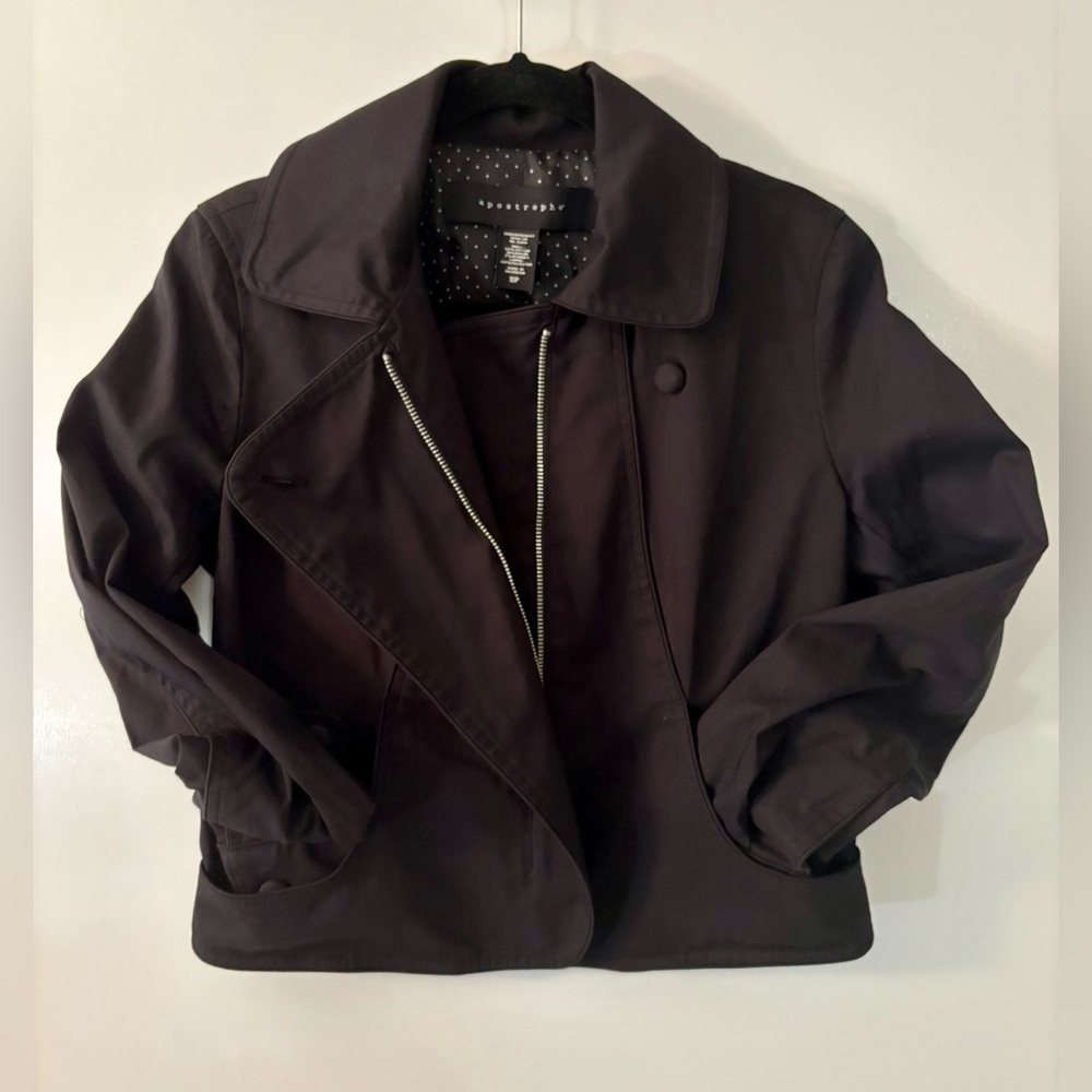 Apostrophe Moto Jacket in Black Women’s Size 10P - Picture 3 of 6